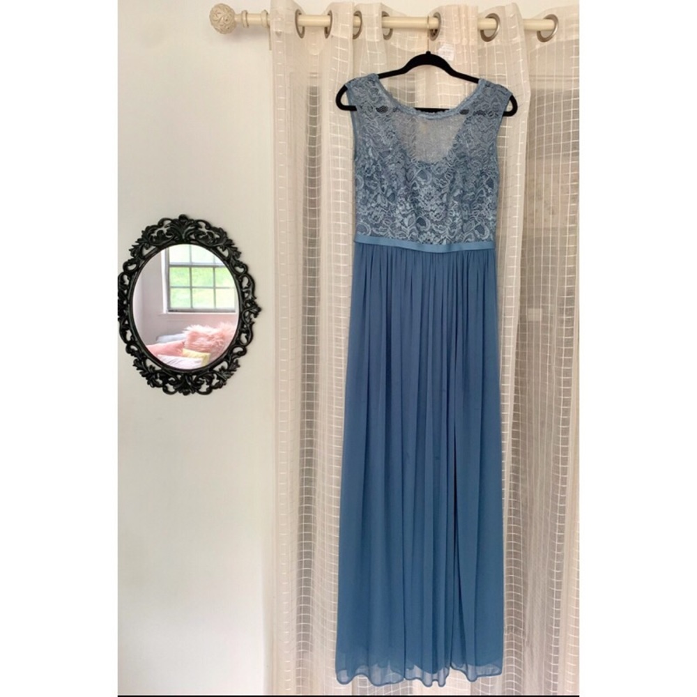 Steel blue formal dress